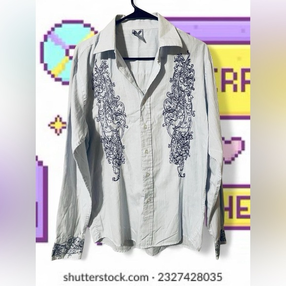 Avirex Light blue and Black Men's Shirt - Picture 1 of 3